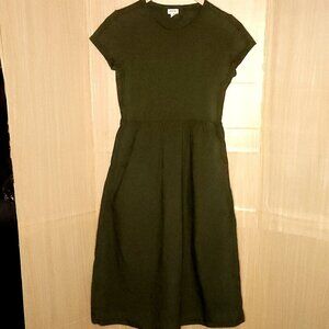 J. Crew Green Short Sleeve Mixed Material Maxi Dress Medium